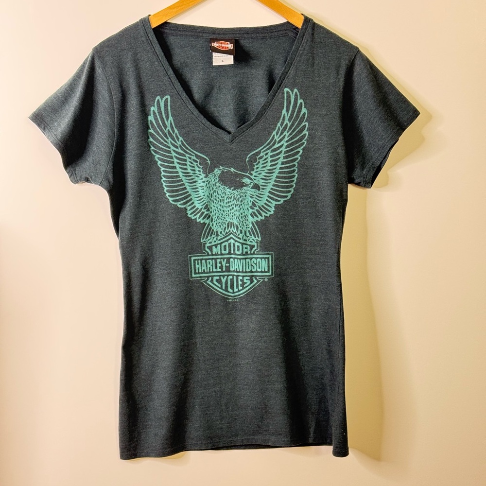 Harley-Davidson Women Large Dealer Tee San Juan Puerto Rico Motor Graphic Shirt